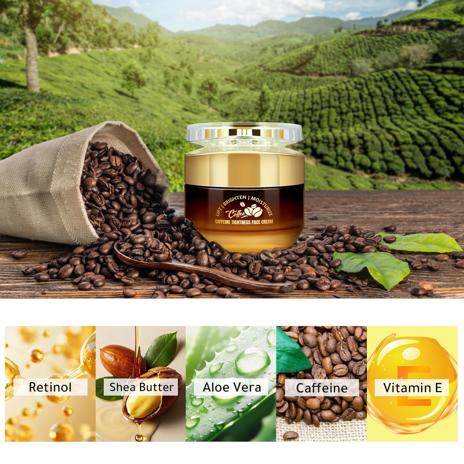 Firming Moisturizer Balm, Contains Caffeine, Hyaluronic Acid, Collagen, Vitamin E, Retinol, Reduces Fine Lines, Wrinkles, 50g