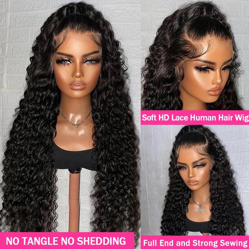 Bling Hair 180 Density 13x4/6 Hd Lace Frontal Wigs Brazilian 34 36 Inch Deep Wave Curly Real Hair Wigs 13x4 Glueless Drawstring Deep Wave Wig For Black Women Preplucked  TikTokShopHolidayHaul