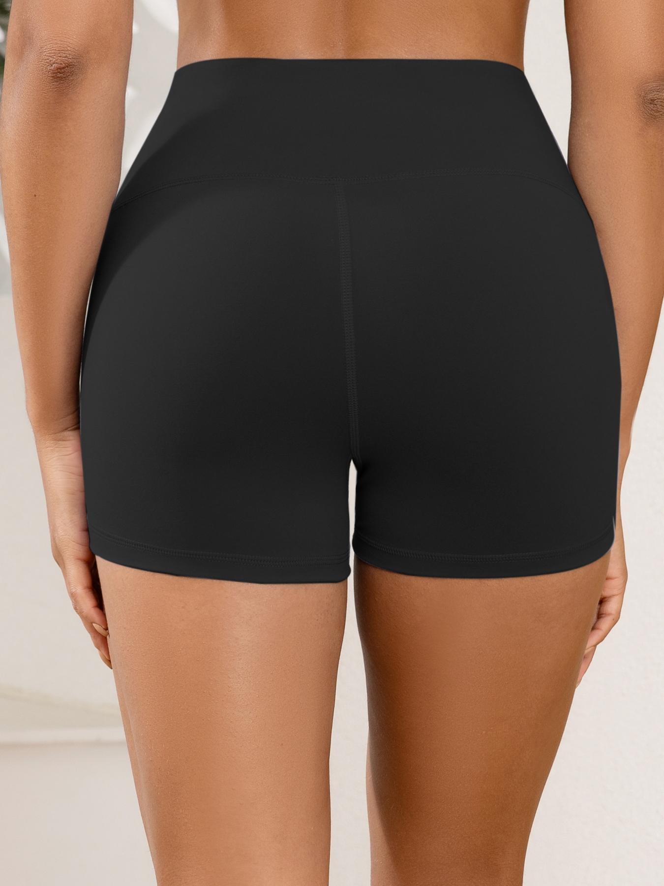 Women's Solid Color Gym Shorts, Breathable Comfortable High Stretch Shorts for Yoga Gym Workout Running, Ladies Sportswear for Summer