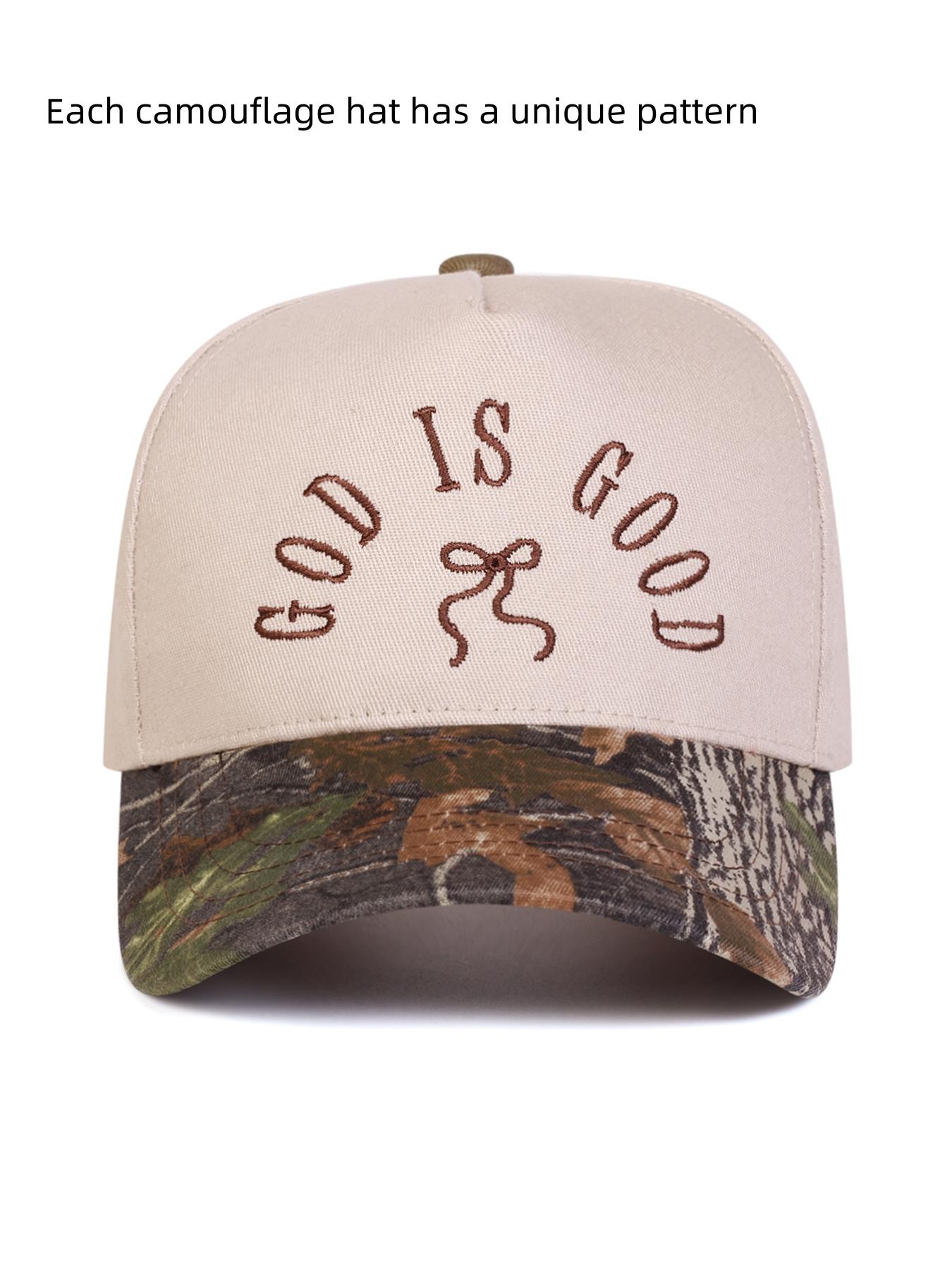 Unisex Baseball Cap God Is Good Letter Print, Adjustable Outdoor Sun Protection Hat, Casual Fitted Design for Spring & Fall Travel, Adjustable Snapback Hat