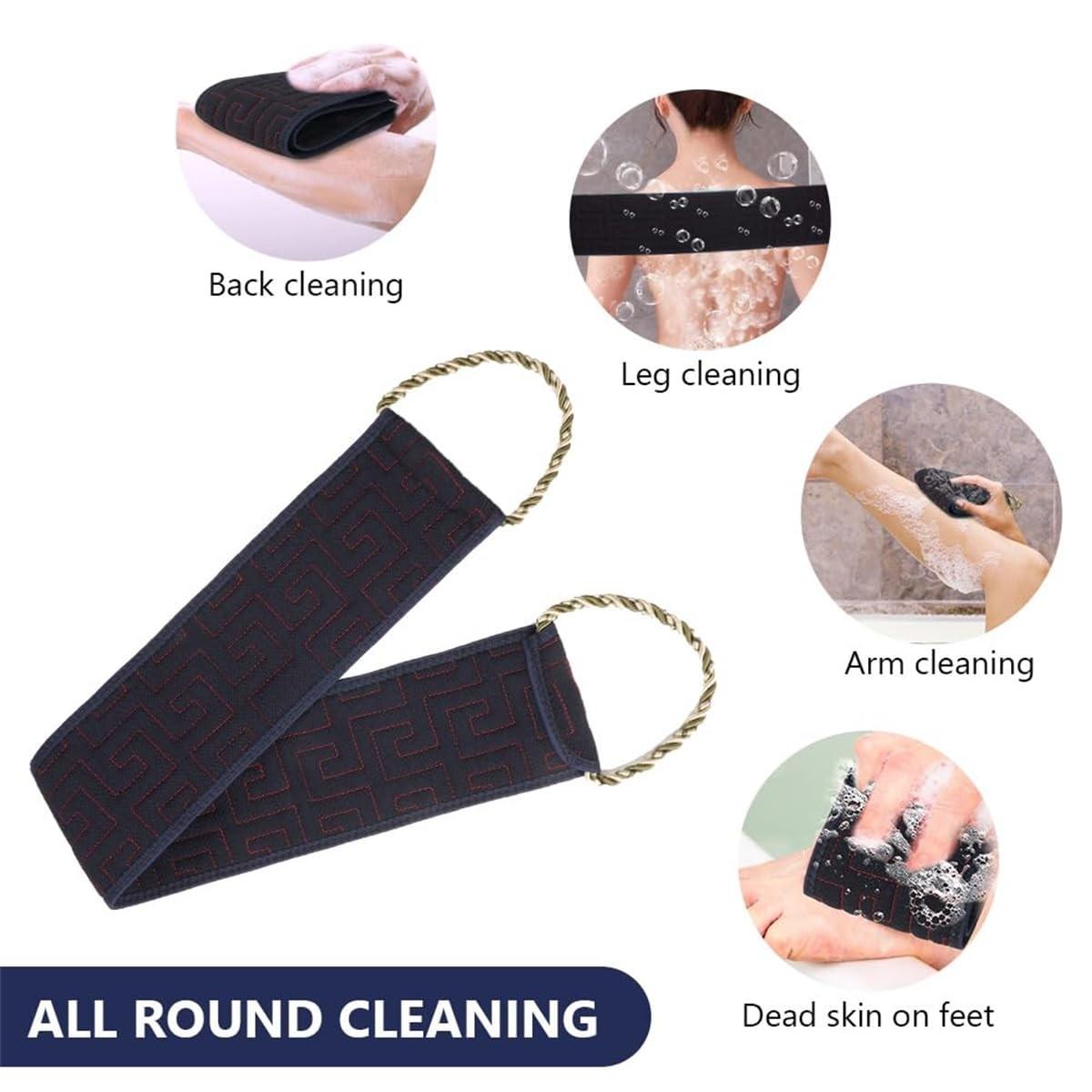 Shower Exfoliating Back Brush, 34 Inch (86.3 Cm) Back Cleaning Brush with Handle, Dual-Sided Body Exfoliation Tool, Suitable for Men and Women