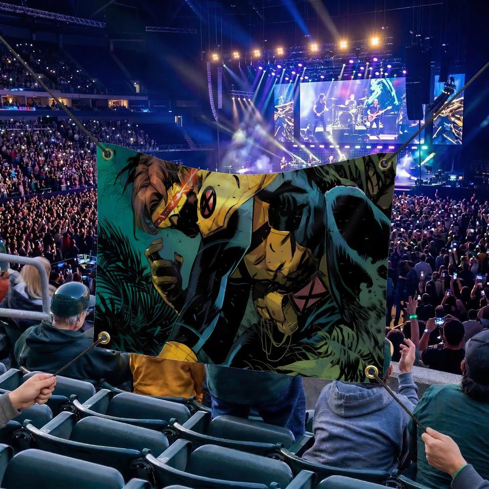 C-Cyclops MOVIE Flags Multi Size Atmosphere Flag, Cheerleading Hand Pulled Banner, Portable Outdoor Event Flag & Wall Decor for Sports, Parties, Home and Room Decoration