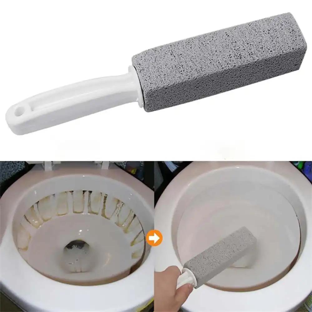 2 Pcs Pumice Toilet Cleaning Brush, Plastic Brush for Toilet Stain & Yellow Scale Removal, Powerful Bathroom Cleaning Brush