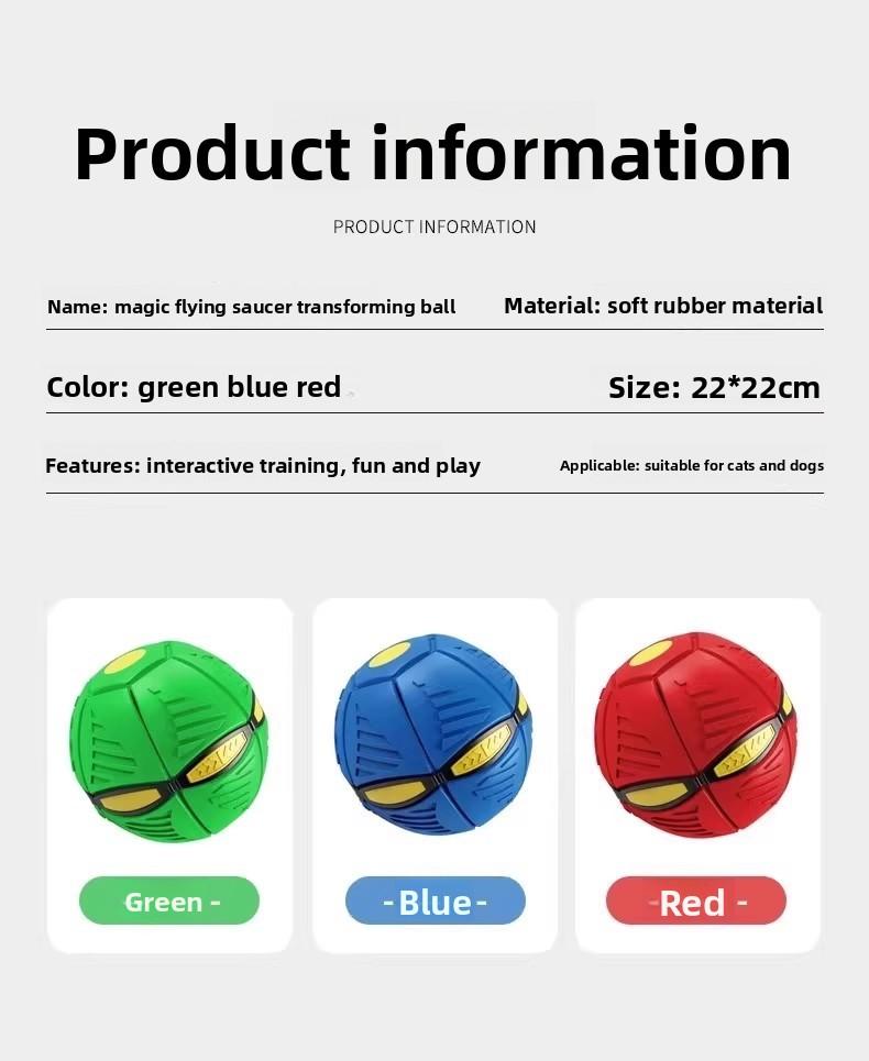 Dog toy - Self-amusement boredom relief elastic ball - Magic flying disc - Deformable ball - Footed ball - Educational toy - Outdoor sports ball