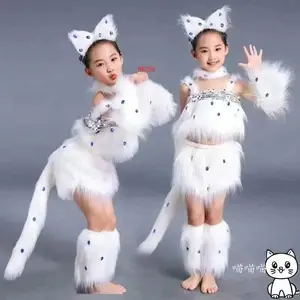 white cat cosplay for girls sexy cat girl cosplay costumes fox girl cos animal dance costumes for children halloween cosplay
