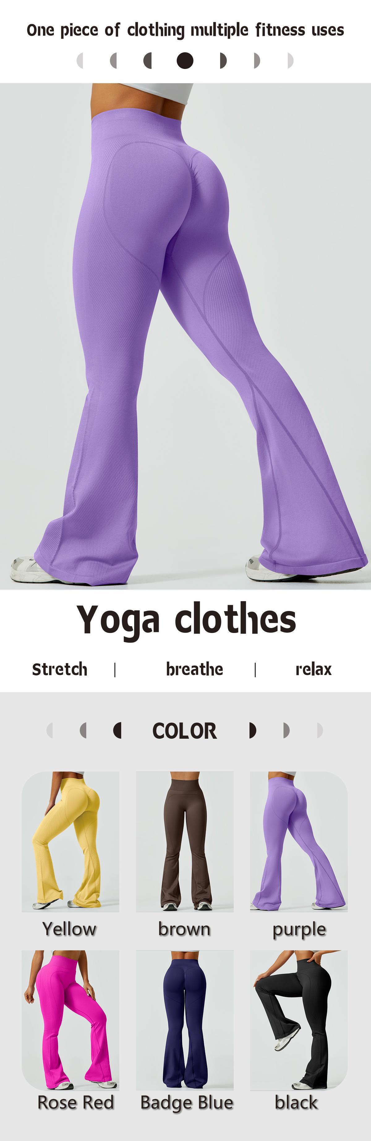 NcmRyu High Waist Flared Yoga Pants for Women - Ribbed Booty-Lifting Stretchy Activewear Yoga Pilates Gym Trendy Design sweatpants fitness legging