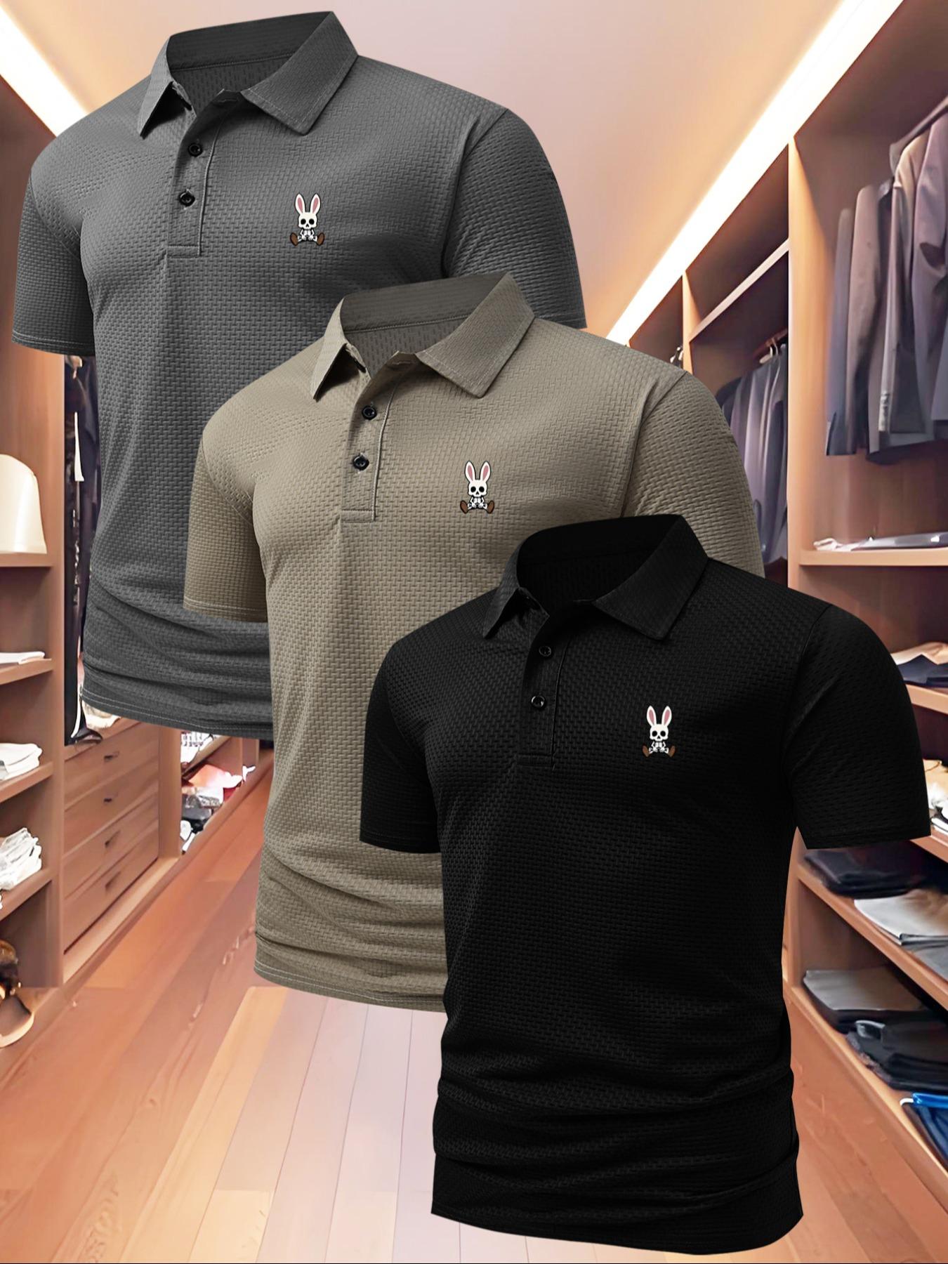 Men's High-End Golf Polo Shirt, Summer Casual Fitted Short Sleeve Top with Quick-Dry Fabric, Outdoor Sports & Leisure Wear, Perfect Birthday Gift, Golf Tournament Polo, Golf Casual Style!