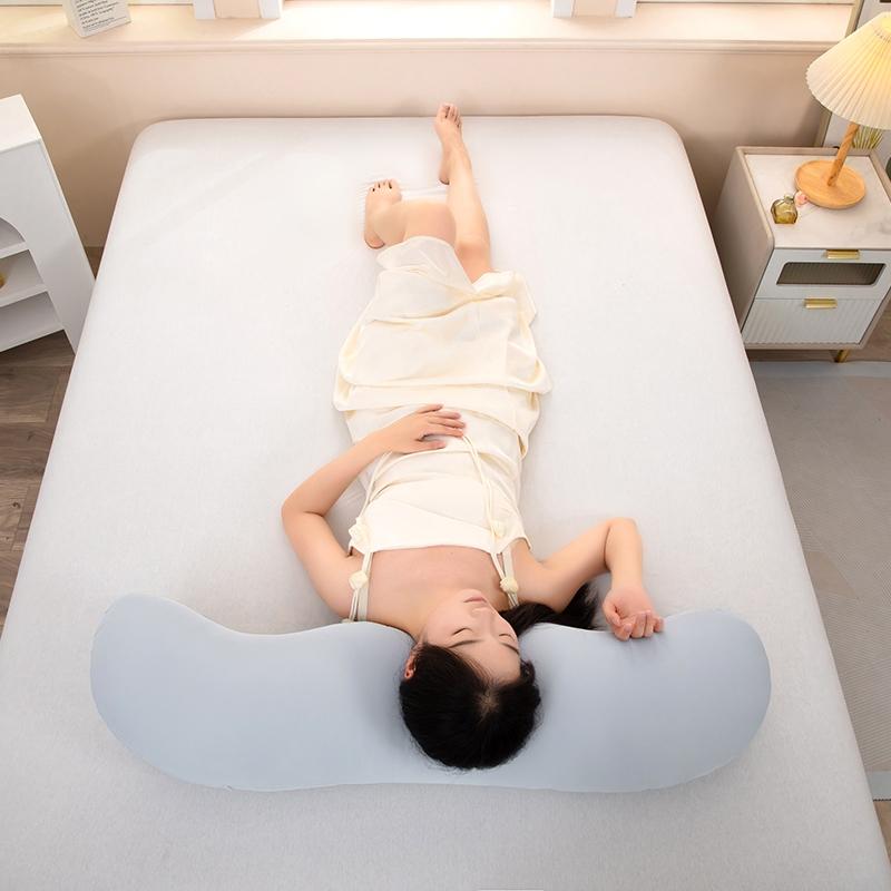 1pc Pillow, Long Rectangular Pregnancy Pillow Maternity Supplies for Side Sleepers, Includes Polyester Pillowcase, Soft and Fluffy Pillow Insert, Gray, 41.34 x 11.81 inches