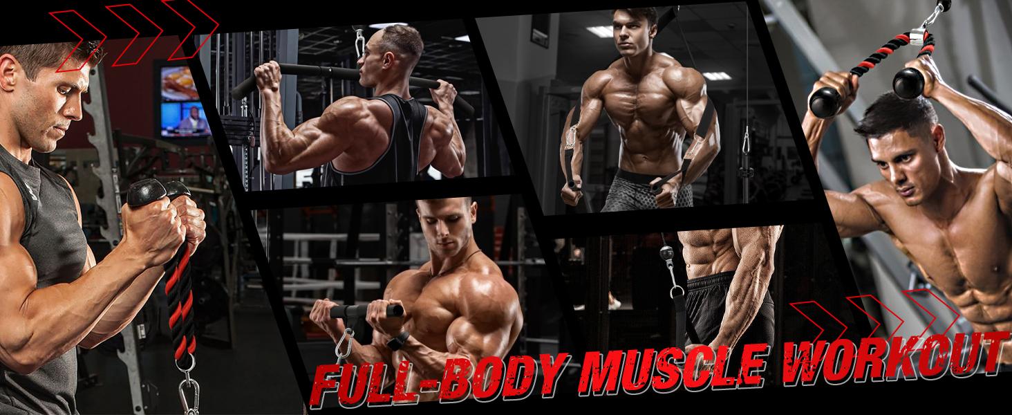 MIKOLO 4.0 Upgraded Weight Cable Pulley System Gym, LAT and Lift Pulley System, Cable Pulley Attachments with Adjustable Length Cable for Full Body Training, Home Gym Pulley System Set, 2025 Version Fitness Equipment Exercise EquipmentMIKOLO