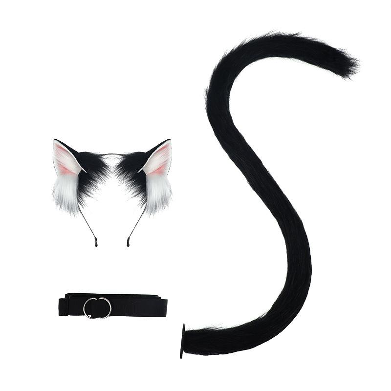Realistic Cat Ear Headband  Tail Set  Handmade Plush Cosplay Kit for Anime Conventions  Halloween  Furry Costumes