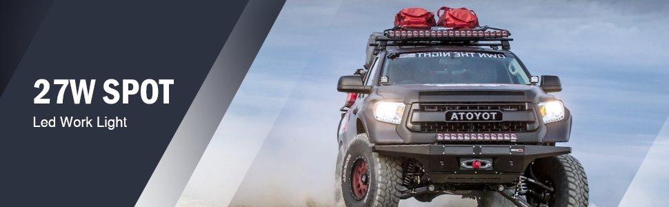 Nilight LED Pods 4Pcs 4.5Inch 42W 4200LM Round Spot Light Off Road Lights Fog Lights Off Road Driving Lights Roof LED Light Bar Work Light for Motorcycles ATV UTV SUV Truck Boat Vehicle