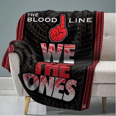 The Bloodline We The Ones Tribal Pattern Flannel Throw Blanket, Black Red Tribal Hand Graphic Soft Fleece Blanket, Sofa Bedroom Decor Blanket, Gift For Professional Wrestling Fans