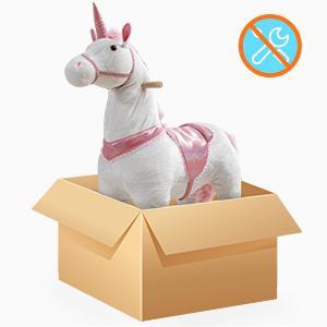 Linor Unicorn Ride on Toy for Girls 4 to 8 Years, Soft Plush Horse Riding with Steering Handle, Weight Capacity 165 LBS, No Batteries or Electricity Cute Play Linor Unicorn Ride on Toy for Girls 4 to 8 Years, Soft Plush Horse Riding with Steering Handle, Weight Capacity 165 LBS, No Batteries or Electricity Cute Play