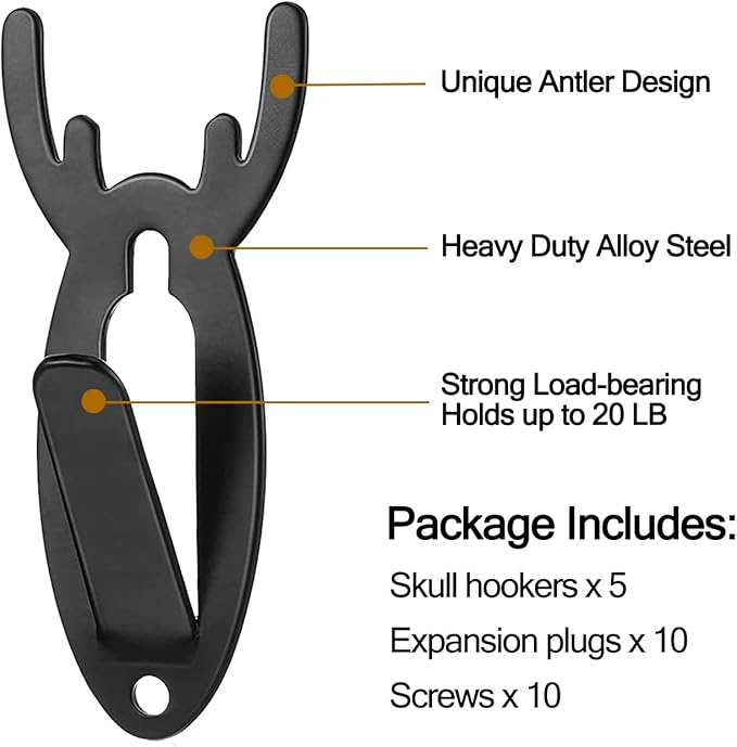 5Pcs Christmas European Mount Skull Wall Hanger Hook Deer Antelope Antler Mount Bracket Upgraded Version Organiser #springtok