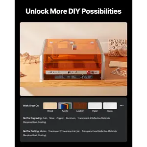 VEVOR Laser Engraver, 20W, Laser Engraving and Cutting Machine with Enclosure Camera, Laser Cutter, 15.7x 15.7 in Working Area, 30000 mm/min, for Wood, Leather, Glass, Paper, Certain Metal, Class 1