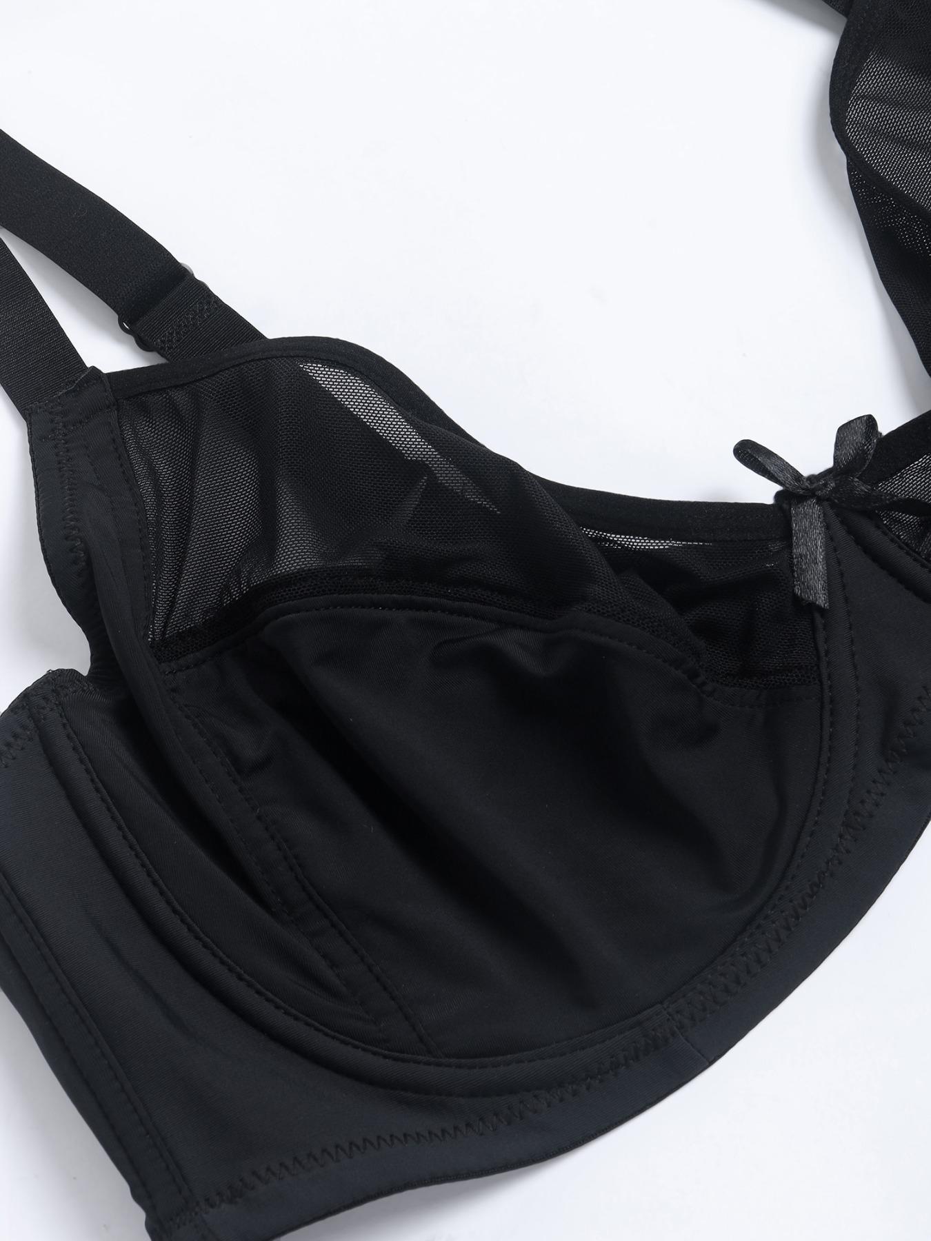 Plus Size Mesh Unlined Bras for Women, Unpadded Mesh Full Coverage, T-Shirt Minimizer, Sexy Underwire Bralettes, Smooth U-Back Design