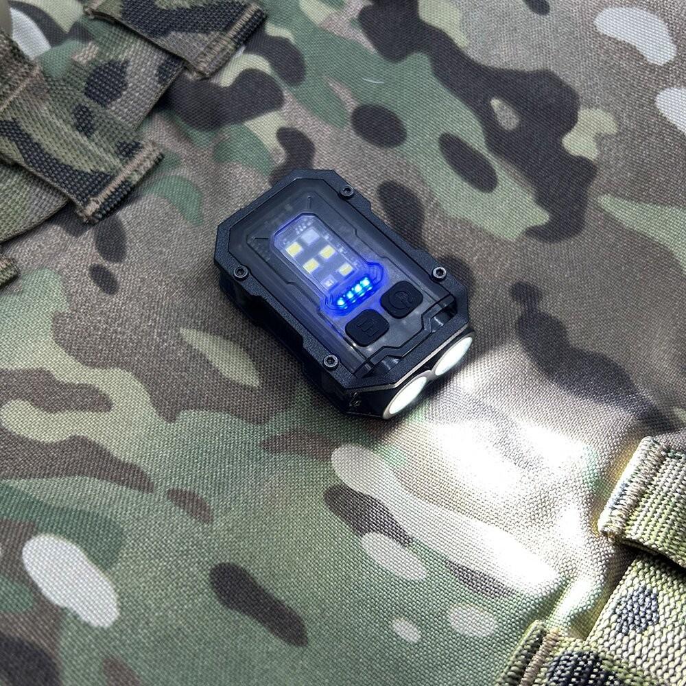 Wild Bright 1-pack keychain lamp, multi-functional magnetic flashlight, LED outdoor work high-brightness warning light, portable camping emergency multi-purpose lamp, strong magnetic adhesion, can be used as a hat clip lamp, suitable for outdoor camping.