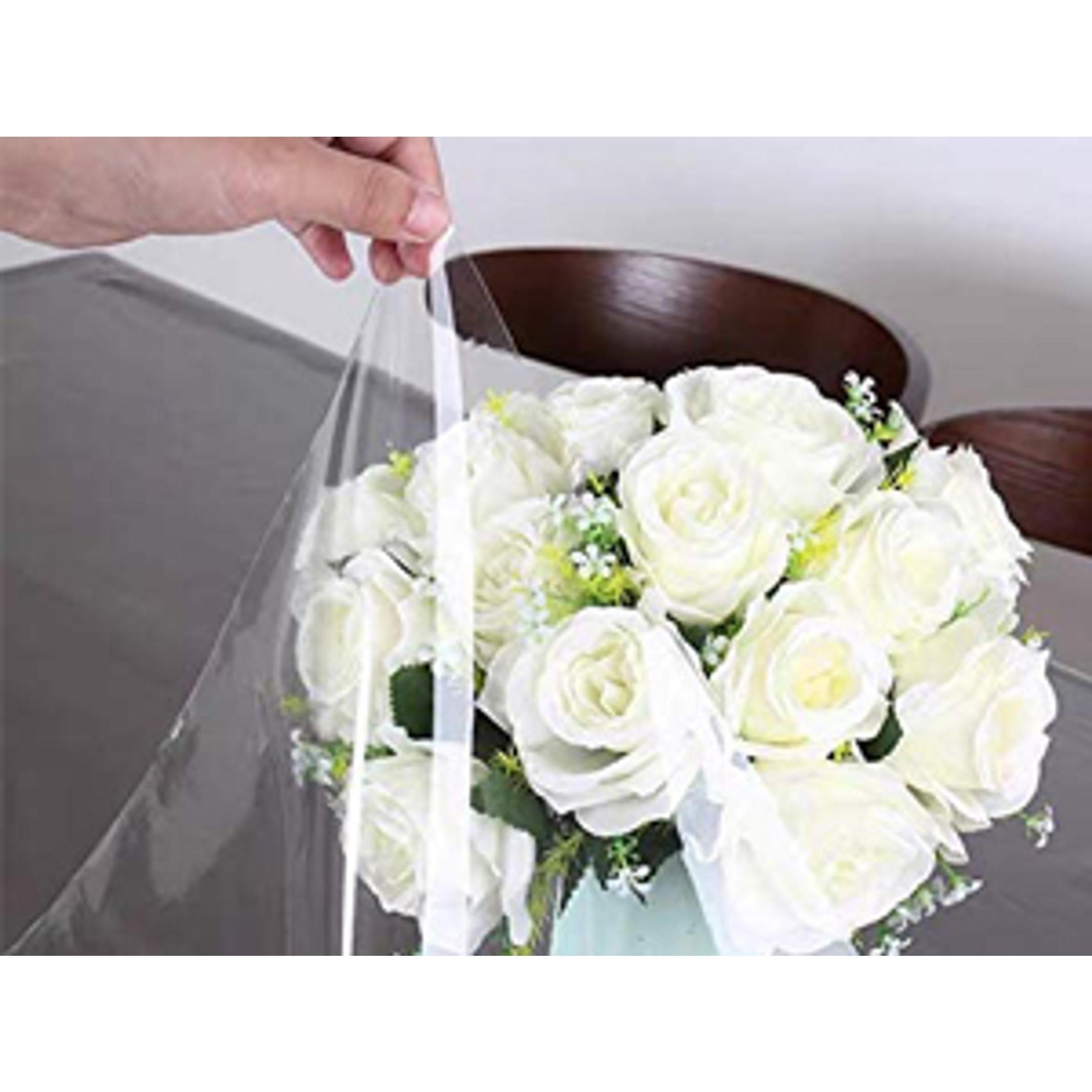 Clear Plastic 100% Waterproof Tablecloth - 54 x 78 Inch - Vinyl PVC Rectangle Table Cloth Protector Oil Spill Proof Wipe Clean Table Cover for Dining Tables, Parties & Camping, Crystal Clear