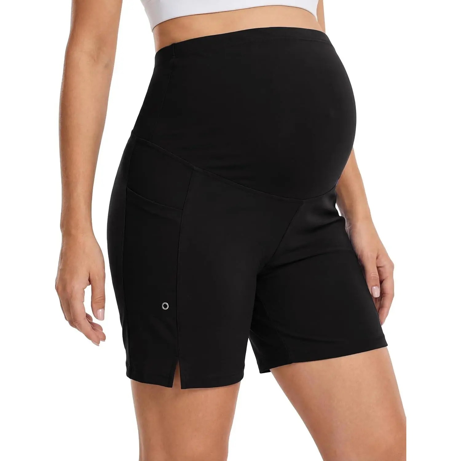 Maternity Swim Board Shorts Over The Belly | Stretchy Soft Fabric, Built-in Brief, Casual Summer Beach Shorts, Pregnancy Swim Bottoms, With Pockets