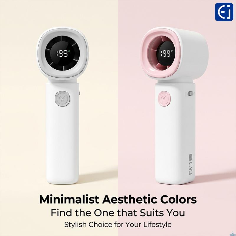 199-Speed Turbo Handheld Fan for Women Men Kids Students Office Workers Travelers Commuters Campers 3600mAh Long Battery Life Ultra-Quiet Portable USB-C Digital Display Summer Must-Have
