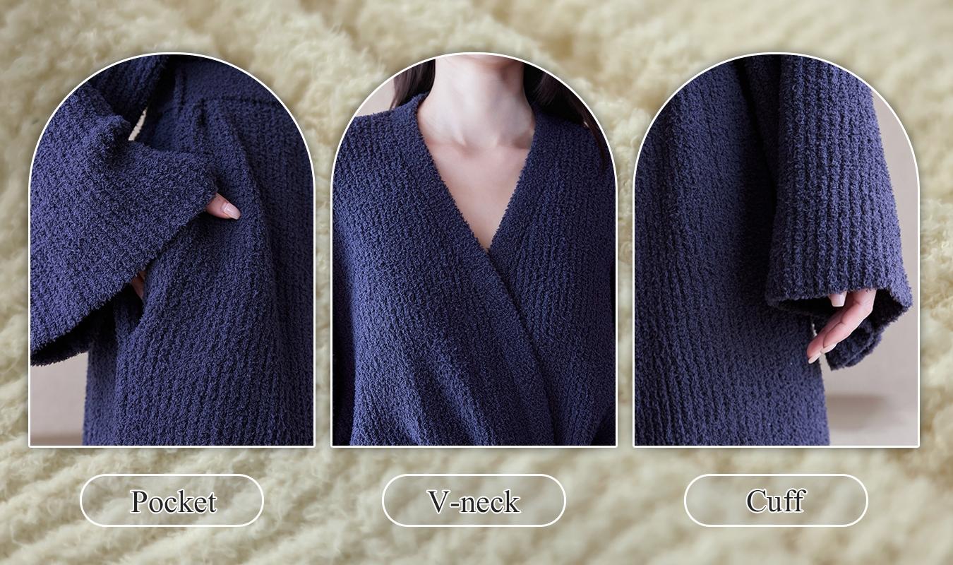 【COZY Soft Plush Feel】Women's Double-Sided Fleece Robe｜Thickened Long Plush Casual Loungewear｜Warm Flannel Pajamas for Fall & Winter｜Soft, Cozy, and Wearable Indoors & Outdoors