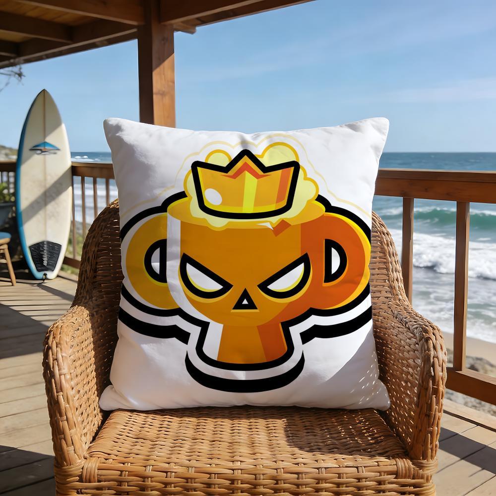 hot game Brawl Stars emoji meme Pillow Case 2026 new style printing Pillowcase Anti-dustmite Invisible zipper silky short plush Sofa cushion cover polyester microfiber queen king bed home