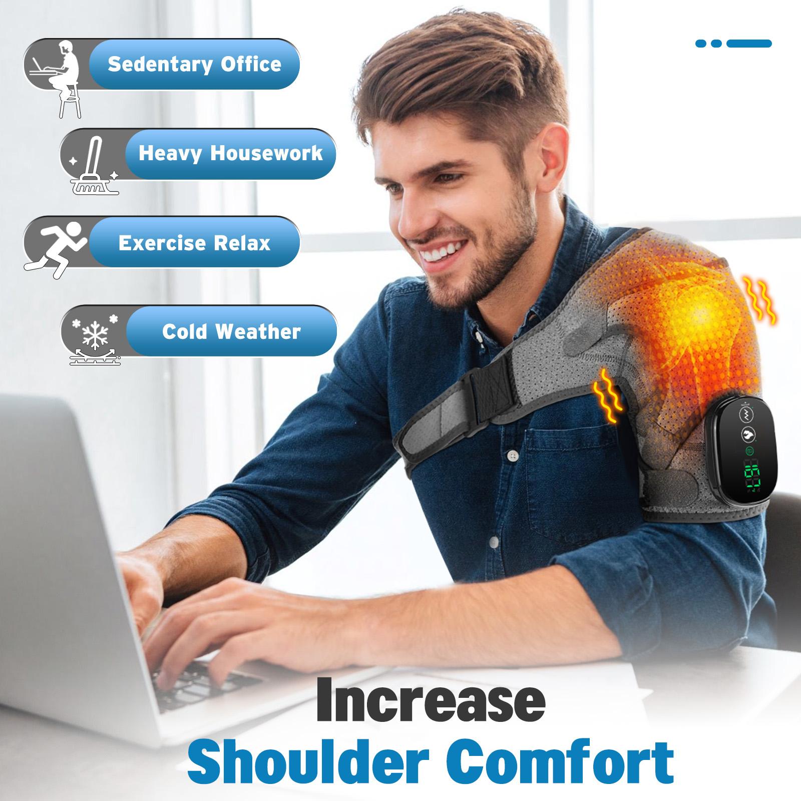 USB Rechargeable Shoulder Massager, 3-speed Heating Massage Shoulder Pad, Portable Shoulder Massage Equipment for Women & Men #TOP PICKS