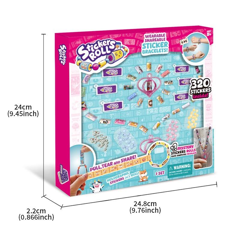 DIY Bead Sticker Bracelet Set, Original Wearable Shareable Jewelry Kit, Includes 320 Mini Stickers, Makes 6 Bracelets & 2 Necklaces