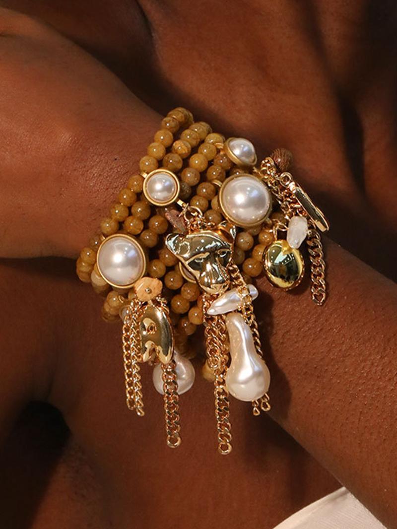 Fashion Faux Pearl Decorated Bracelet, Fashion Elegant Jewelry Bracelet for Party, Daily Clothing Decor, Trendy All-match & Exquisite Jewelry for Birthday Gift, Stackable Bracelets