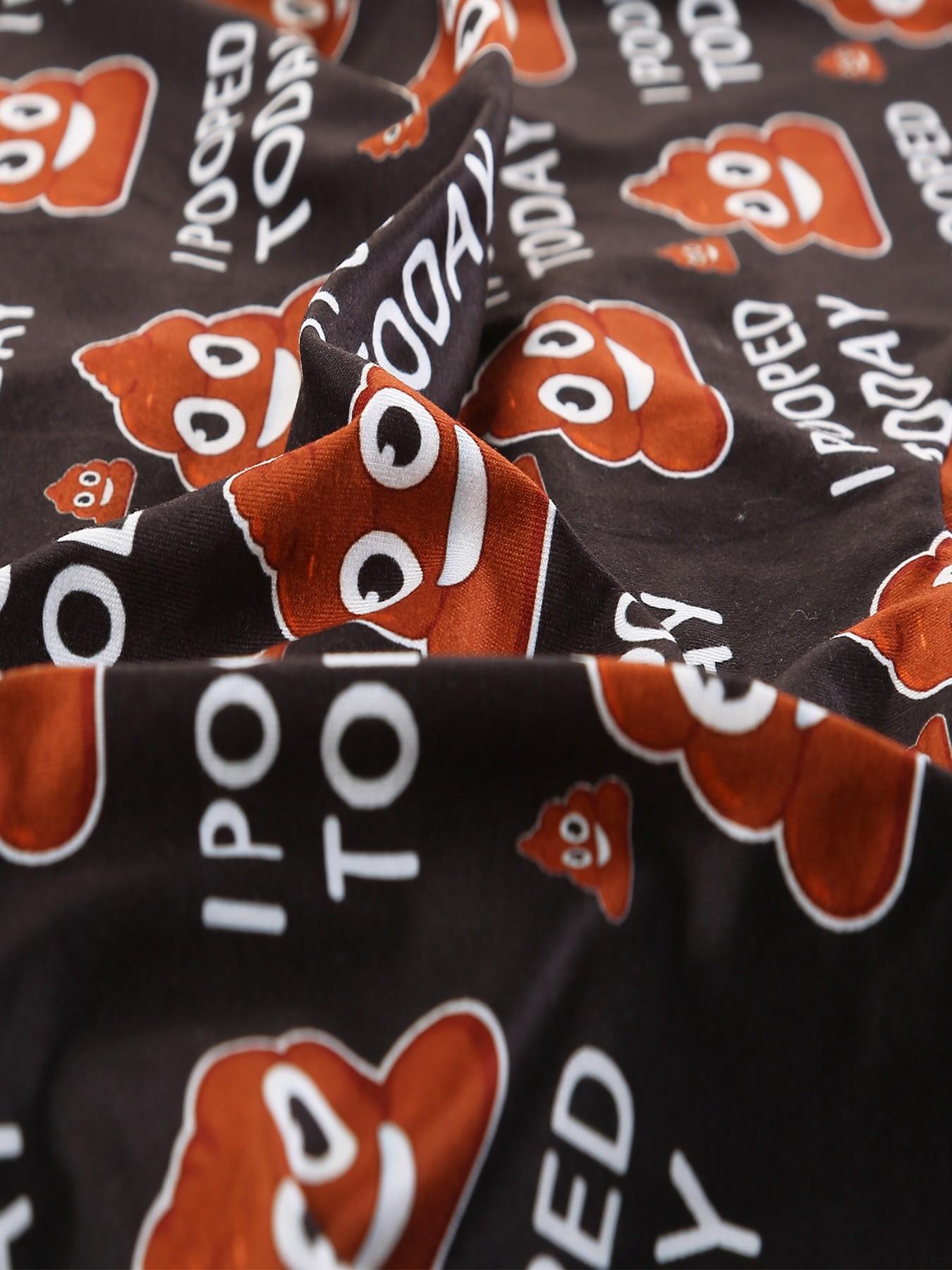 Men's Funny 'i Pooped Today' Print Briefs, Creative Fun Pattern Underwear, Comfortable Elastic Waist Boxer Shorts, Humorous Prank Gift