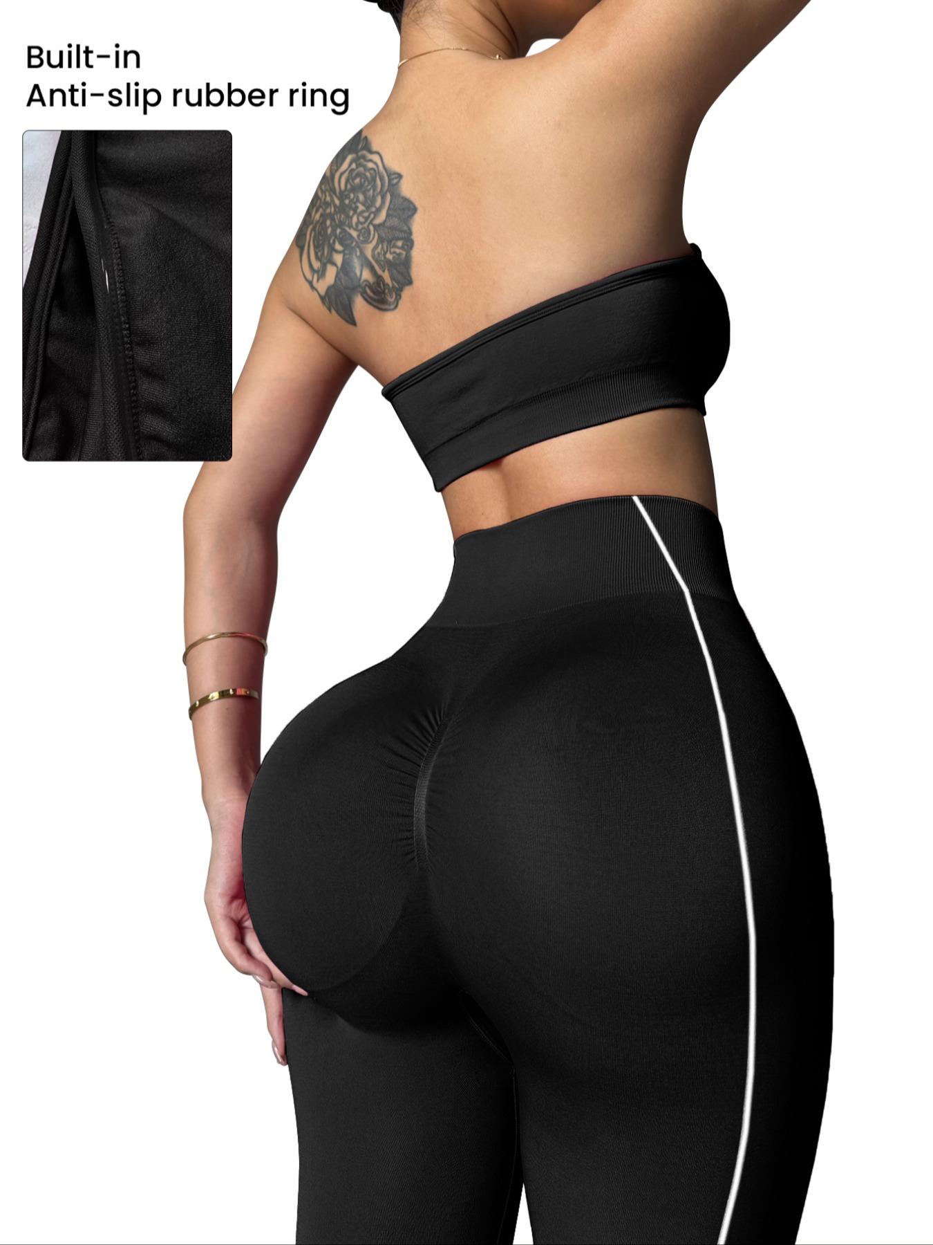 Women's Seamless Yoga Sportswear Set, Crop Top + Leggings, Anti-Slip Silicone Design, Breathable Comfort, Ideal for Gym, Running, Cycling,Crop Top + Tight Pants, Yoga Leggings, Breathable Activewear, Sports Fitness Wear