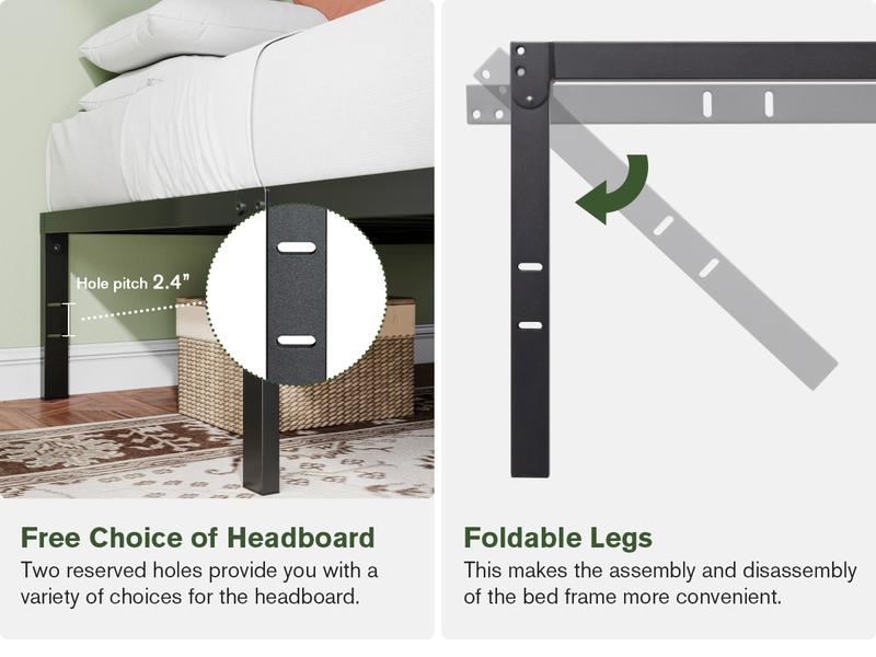 MUTICOR Basic Metal Bed Frame with 14in/18in High Under Bed Platform Storage Space,Heavy Duty Steel Slats Support Bed Base,No Box Spring Needed,Twin Bed Frame,Queen Bed Frame#TikTokShopBlackFriday #ChristmasGifts