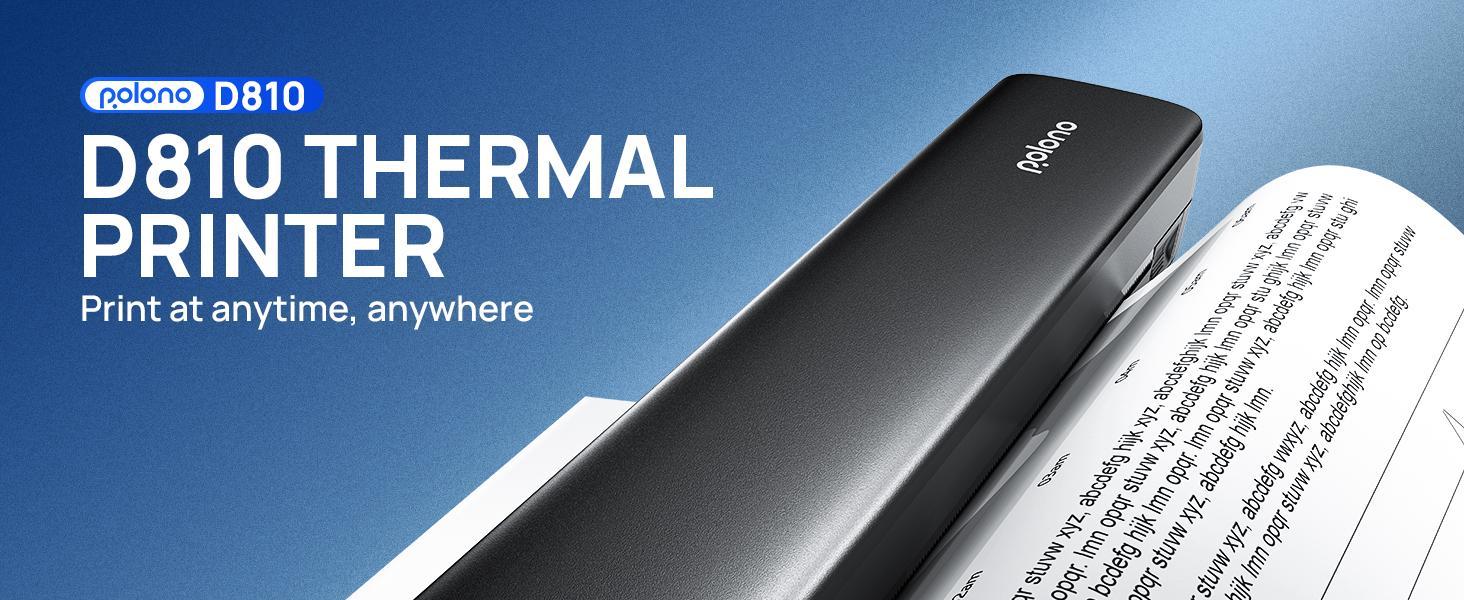 Portable Printer Wireless for Travel, D810 Bluethooth Thermal Printer Support for 8.5"x11" US Letter, AI Printer