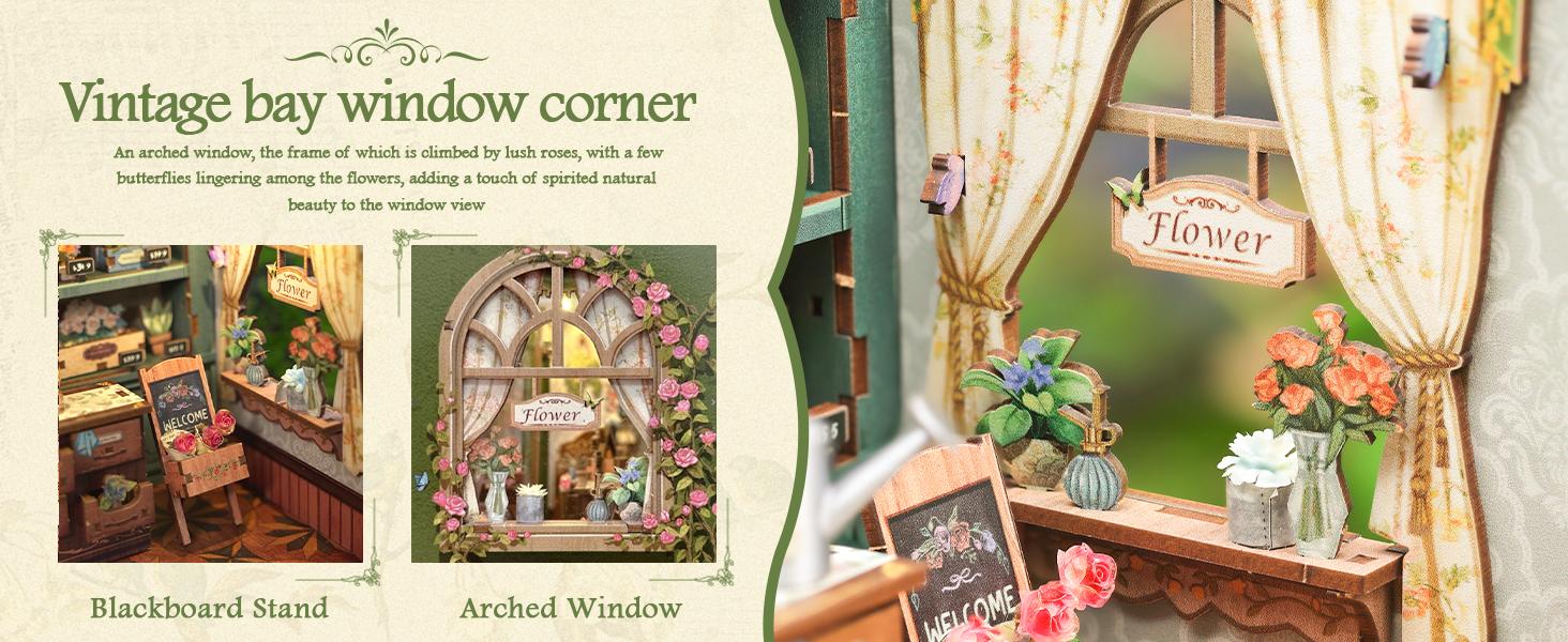 CUTEBEE DIY 3D Book Nook Kit Blossom Florists – Miniature Wooden Flower Shop Dollhouse, Handmade Tiny House Bookshelf Decor | Holiday, Christmas and Black Friday Gift CUTEBEE DIY 3D Book Nook Kit Blossom Florists – Miniature Wooden Flower Shop Dollhouse, Handmade Tiny House Bookshelf Decor | Holiday, Christmas and Black Friday Gift