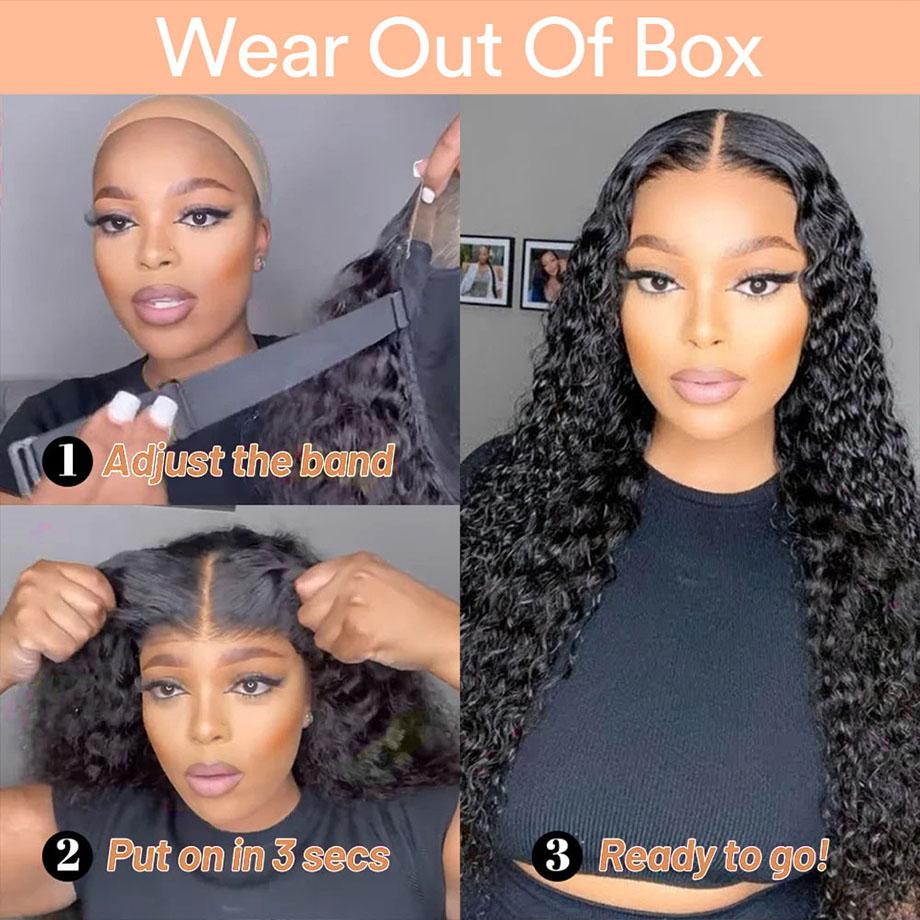 Bling Hair Glueless Easy Wear Wig Human Hair Deep Wave 6x4 5x5 7x5 9x6 Pre Plucked Pre Cut HD Lace Wig Human Hair Ready To Wear Lace Closure Wigs for Women TikTokShopHolidayHaul