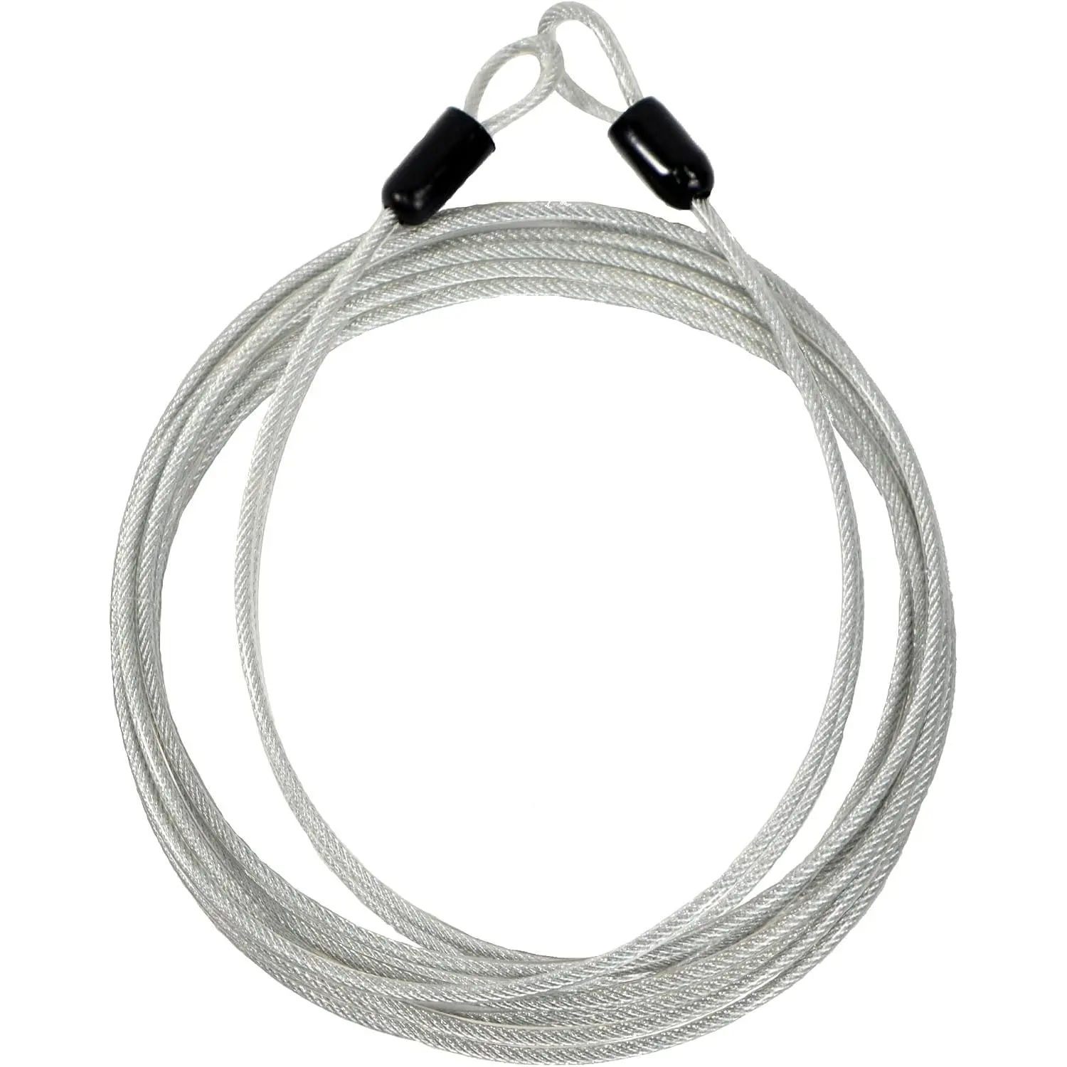 Outdoor sportsware Lumintrail 3mm (1/8 Inch) Braided Steel Coated Security Cable Lage Lock Safety Cable Wire Double Loop (7ft)
