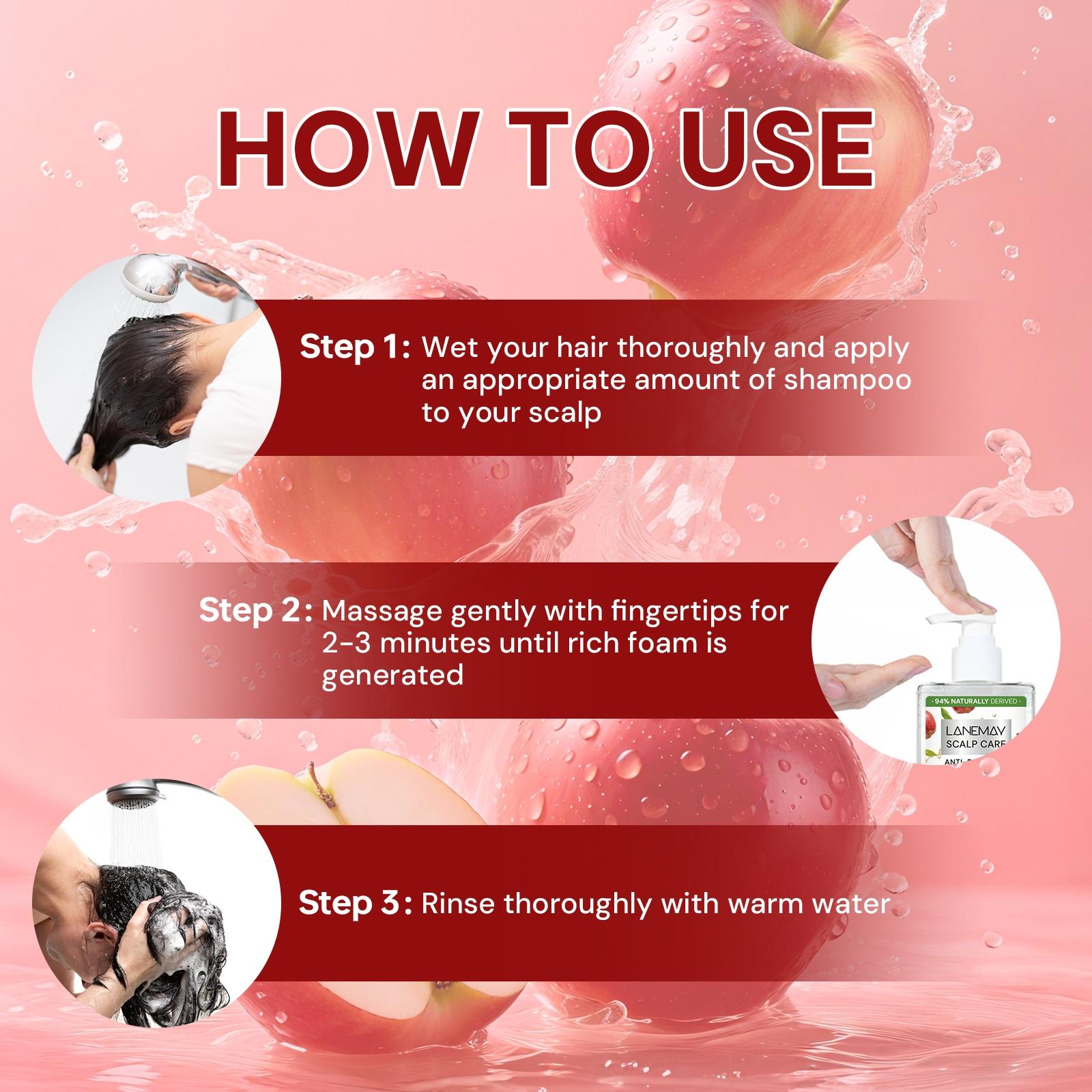 300ml Refreshing Shampoo with Salicylic Acid, Apple Cider Vinegar, Tea Tree Oil, Glycerol - Oil Control, Helps Reduce Scalp Oil Buildup, Enhances Hair Shine, Soothes Scalp - For Oily & Uncomfortable Scalp, Daily Shampoo Care
