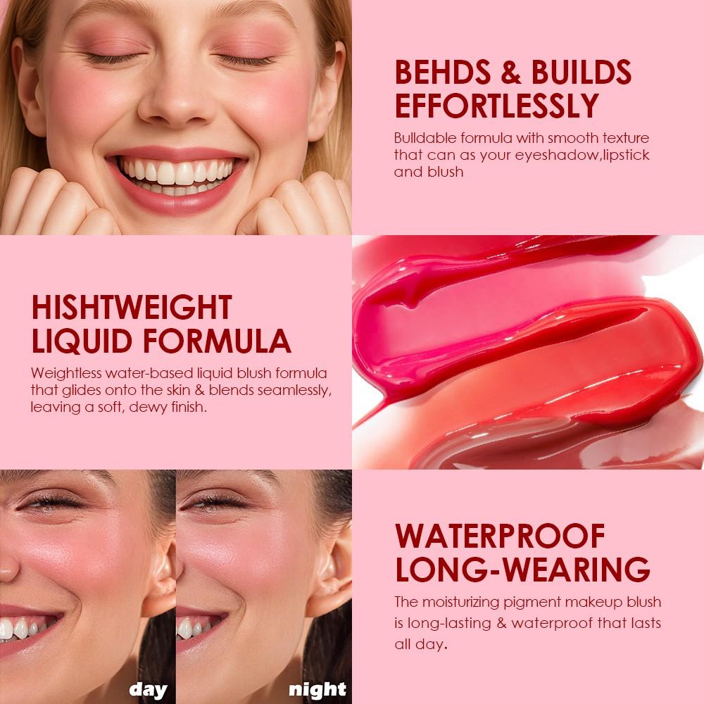 Julystar Liquid Blush Natural Glow, Hydrating Lightweight Formula, Easy Application, Beginner-Friendly, Long-Lasting Color, Perfect for All Skin Types