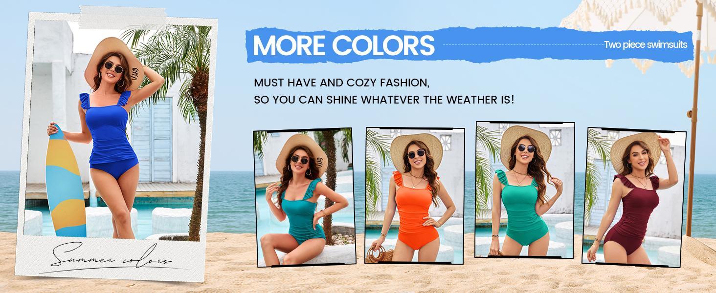 【S-XL】Two Piece Tankini Swimsuits for Women High Waisted Tummy Control Floral Swimwear Ruched Padded Bathing Suits #TikTokShopBlackFriday 【S-XL】Two Piece Tankini Swimsuits for Women High Waisted Tummy Control Floral Swimwear Ruched Padded Bathing Suits #TikTokShopBlackFriday