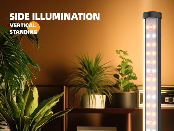 Barrina T10 Standing Grow Light 4FT, 42W, 5000K, Full Spectrum, Vertical LED Plant Light, Wide Coverage, with On/Off Switch and Tripod Floor Stand