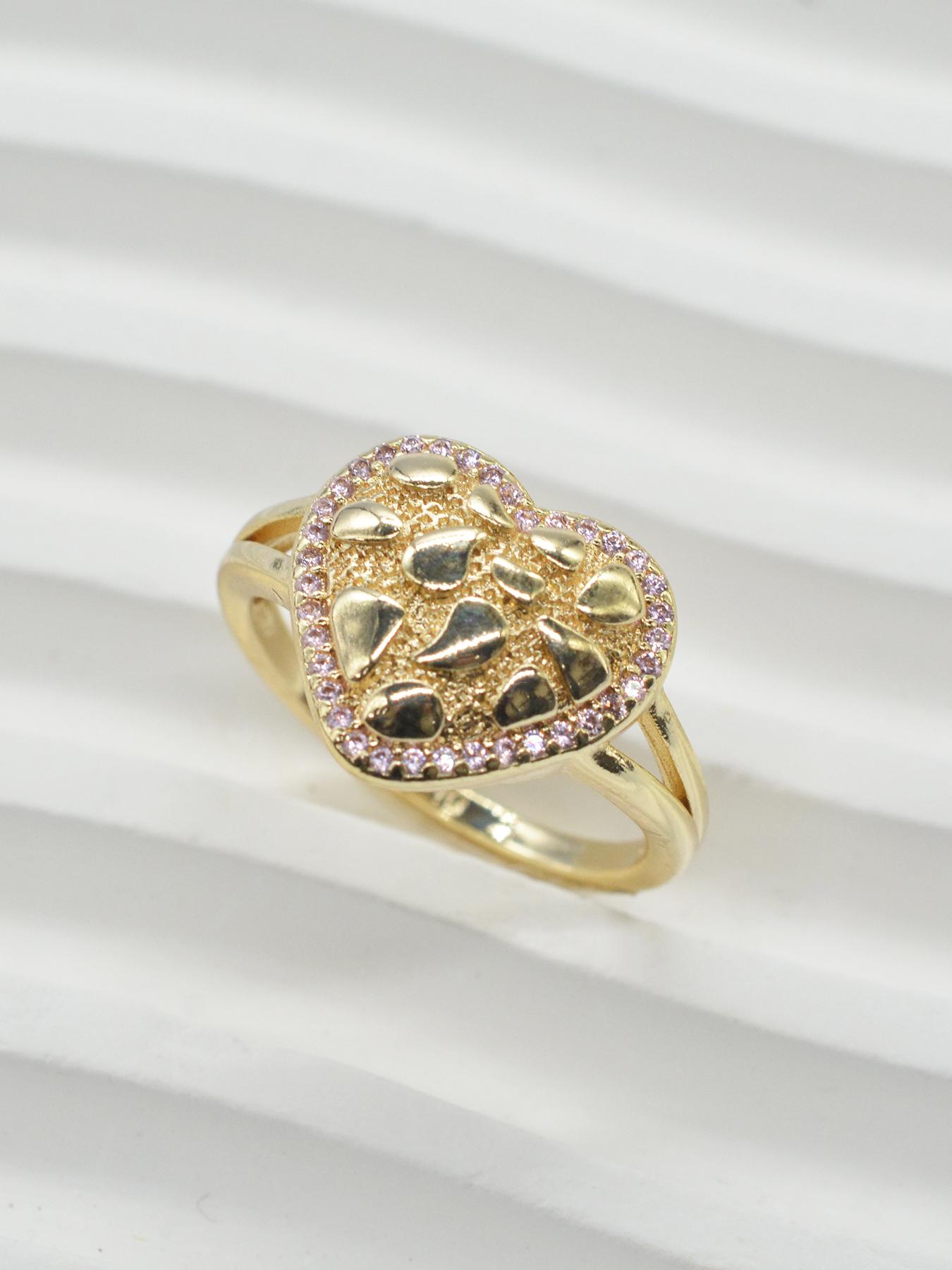 Elegant Romantic Sparkling Zircon Heart Ring, Low Sensitivity Jewelry, Perfect for Wedding and Engagement, All Seasons