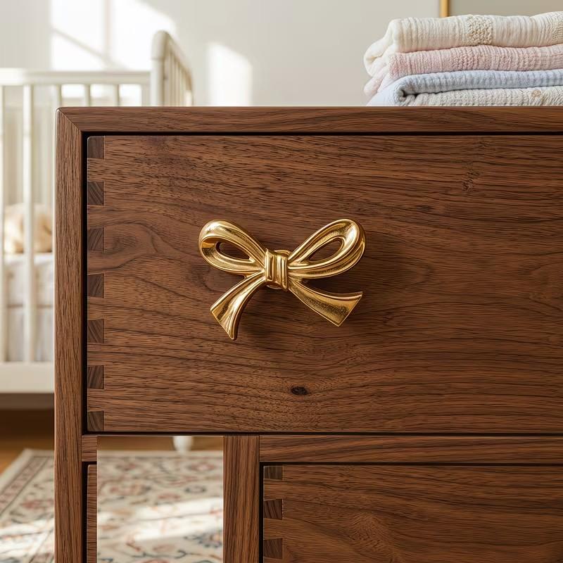 Elegant Cabinet Drawer Pull Handle, Alloy Butterfly Knot Decorative Accessory, Stylish Kitchen Hardware for Modern Homes
