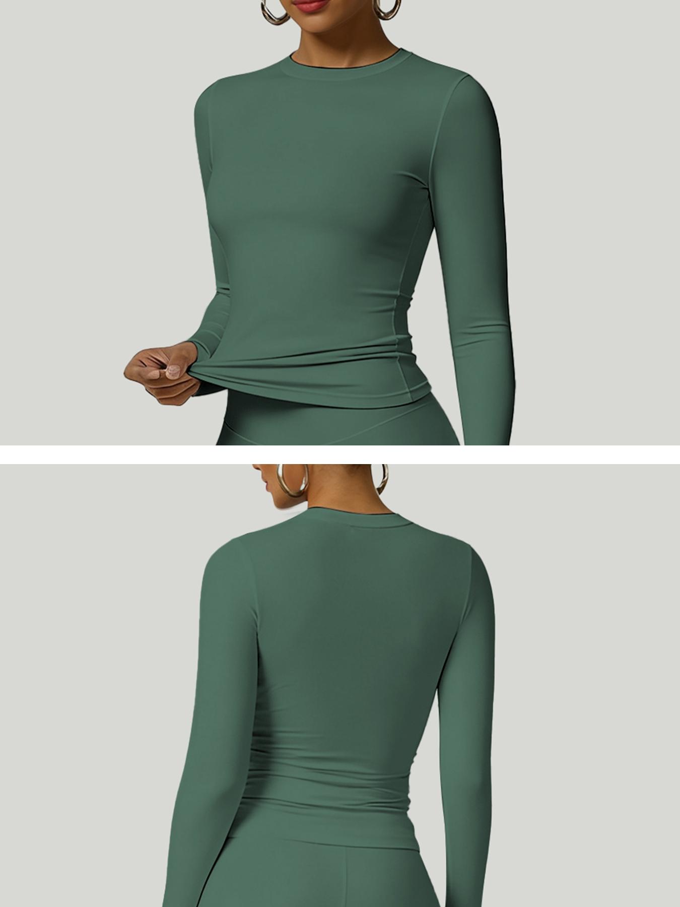 Women's Simple Solid Color Sportswear Set, Comfortable T-Shirt & Slimming Leggings, Perfect for Fall Winter Yoga & Daily Wear, Athleisure Wear Set, Yoga Gym Outfits