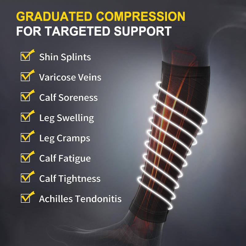 Tinylemon 3 Pairs Calf Compression Sleeves(15-20mmHg) for Women Men, Leg Compression Sleeve Calf Brace for Support Running Shin Splints 01