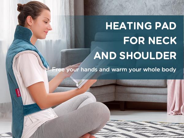 Weighted Heating Pad for Neck, Shoulders and Back 3-Temp Muscle Tension Relief Auto off XXL King Size 22"x33" Gifts for Women Men