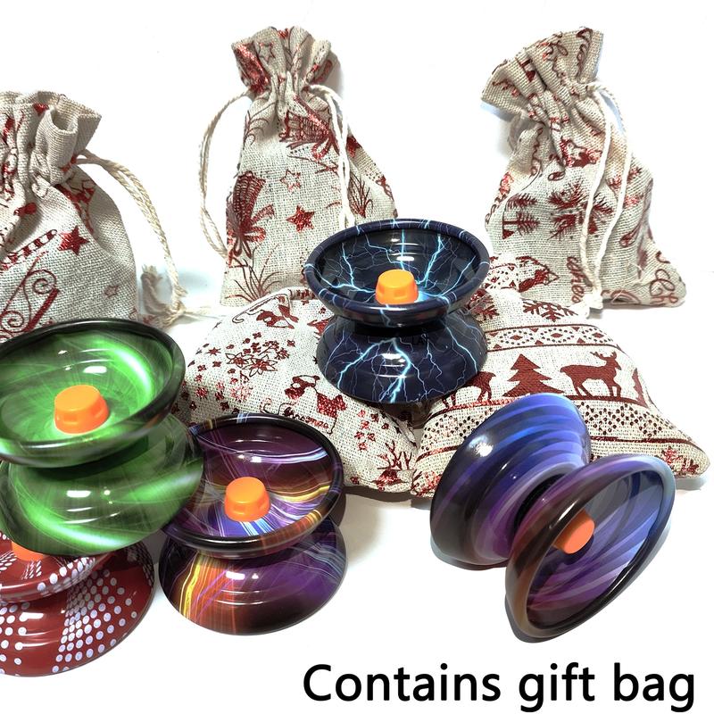 1 Pcs of Christmas reactive metal yo yo with Christmas pattern packaging bag, detachable DIY yo yo, dazzling and long-lasting speed, more suitable for beginners to operate, ideal gift for Christmas.