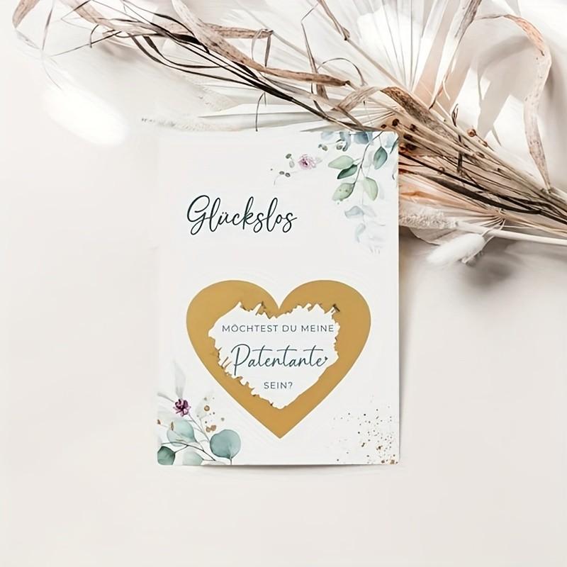 German Scratch-Off Surprise Cards, 'möchtest Du Meine Patentante Sein' Godmother Invitation Card, Romantic Valentine's/birthday Gift