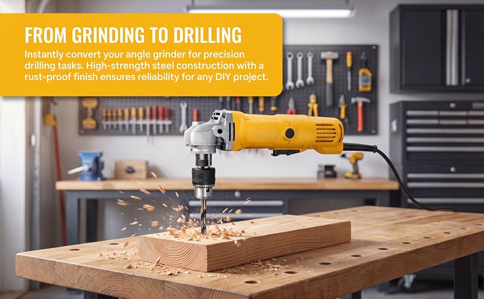 5/8"-11 Angle to Adapter Kit| 1/16"-2/5" 1.5-10mm| Keyed Chuck & Arbor Converter for Woodworking//DIY,Angle to Straight kit