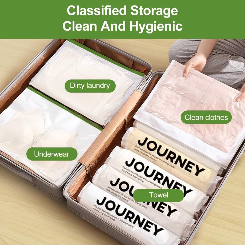 convenient and quick travel essentials, transparent storage bags that do not require a pump or vacuum cleaner, available in various sizes, upgraded with a matte texture, suitable for towels, socks, cosmetics, underwear, and jackets