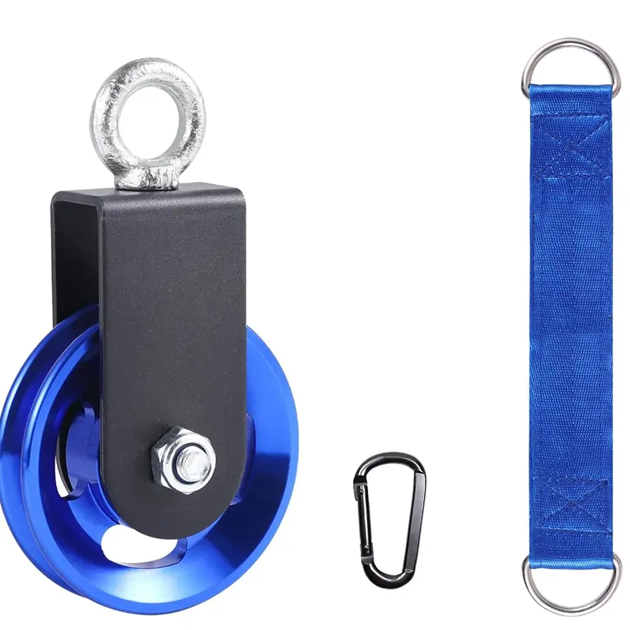 1-Piece Fitness Pulley Set, Industrial-Style, 90mm, Aluminum Alloy, 660 LBS Weight Capacity, DIY Home Gym Cable Machine Upgrade Kit—Suitable for Garage Workouts, Lat Pulldown Machines, Clotheslines, and Ladder Lifting Equipment